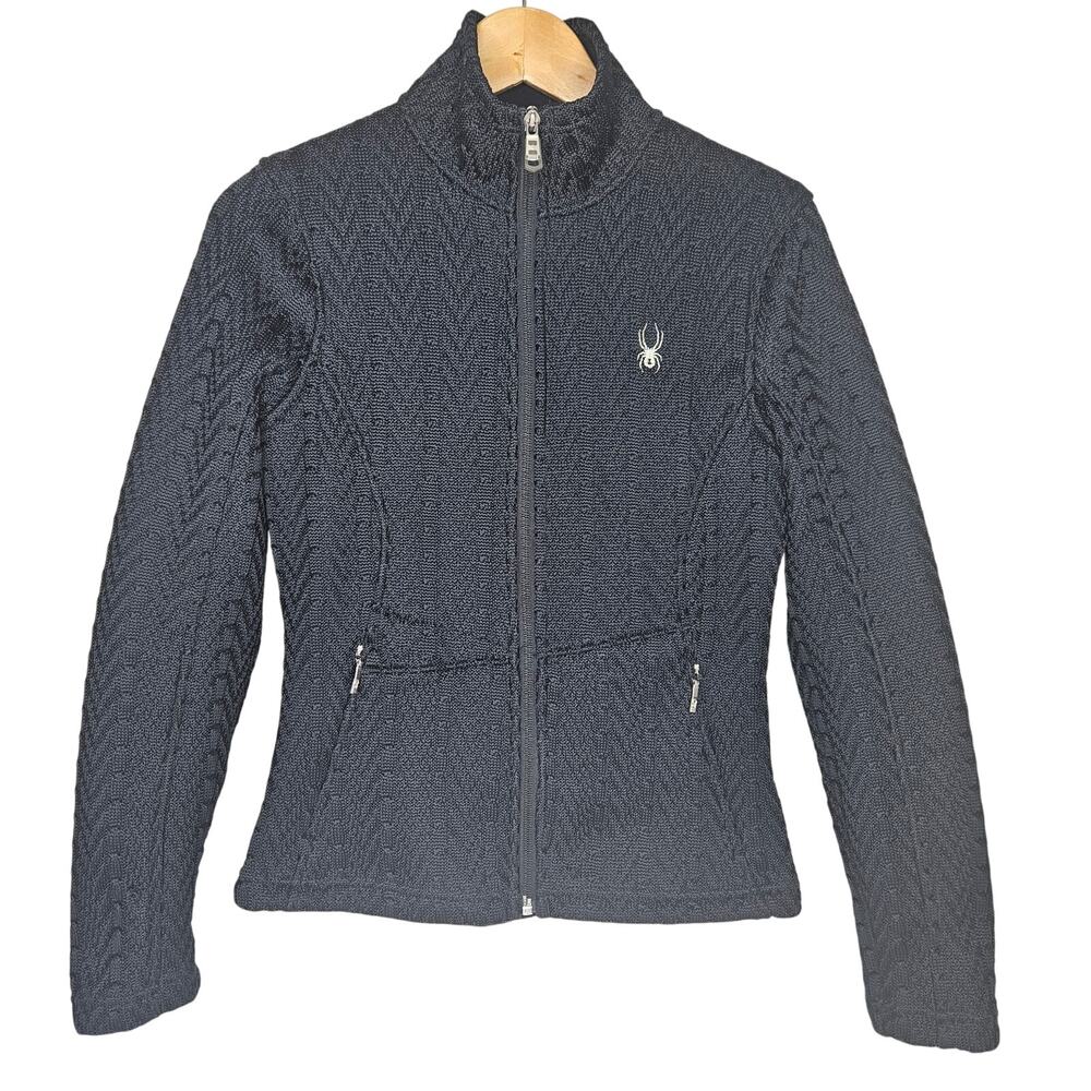 Spyder Womens Small knit jacket cable Black